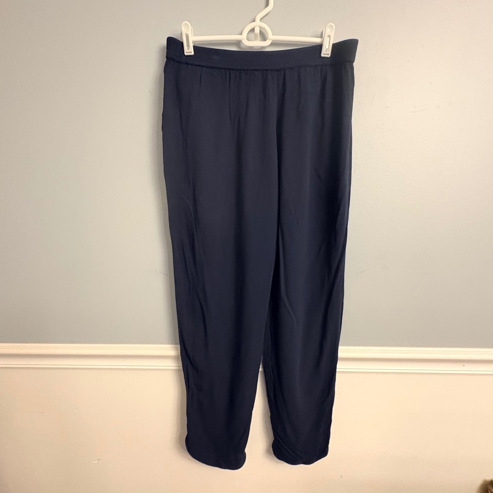 Armani Exchange Navy Blue Joggers Trousers Pants Womens Medium Black Stripe